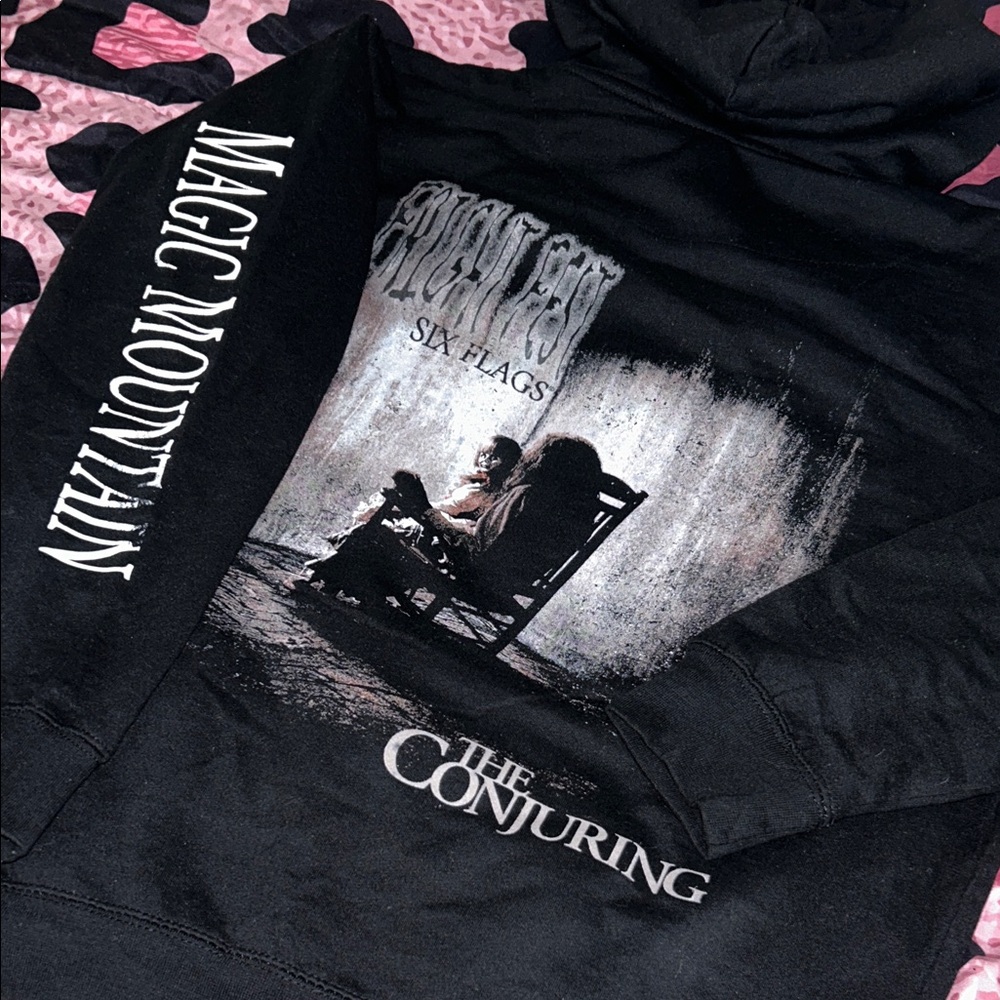Black Six Flags FRIGHT FEST The Conjuring Horror Hoodie